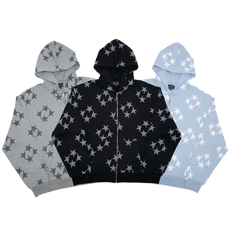 Gothic Long Sleeve Rhinestone Skeleton Hoodie Y2k Jacket Men Hoodies Oversized Full Zip Hoodie Goth Sweatshirt Sport Coat Autumn