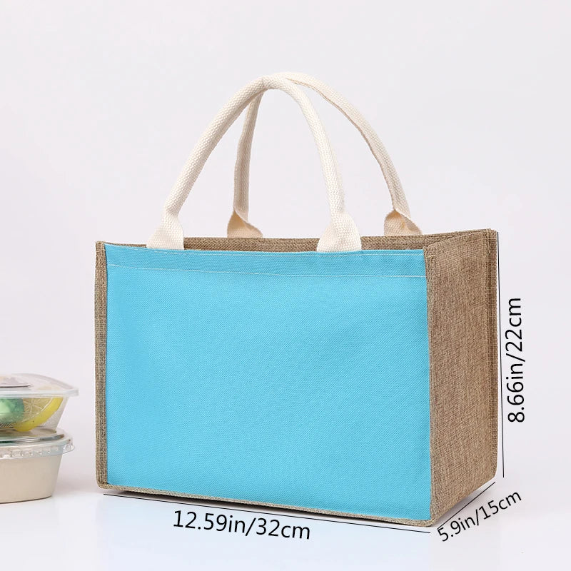 Blank DIY Painting Canvas Bags Hand Carrying Zipper Faux Linen Bags Solid Color Large Capacity Ladies Tote Shopping Bags