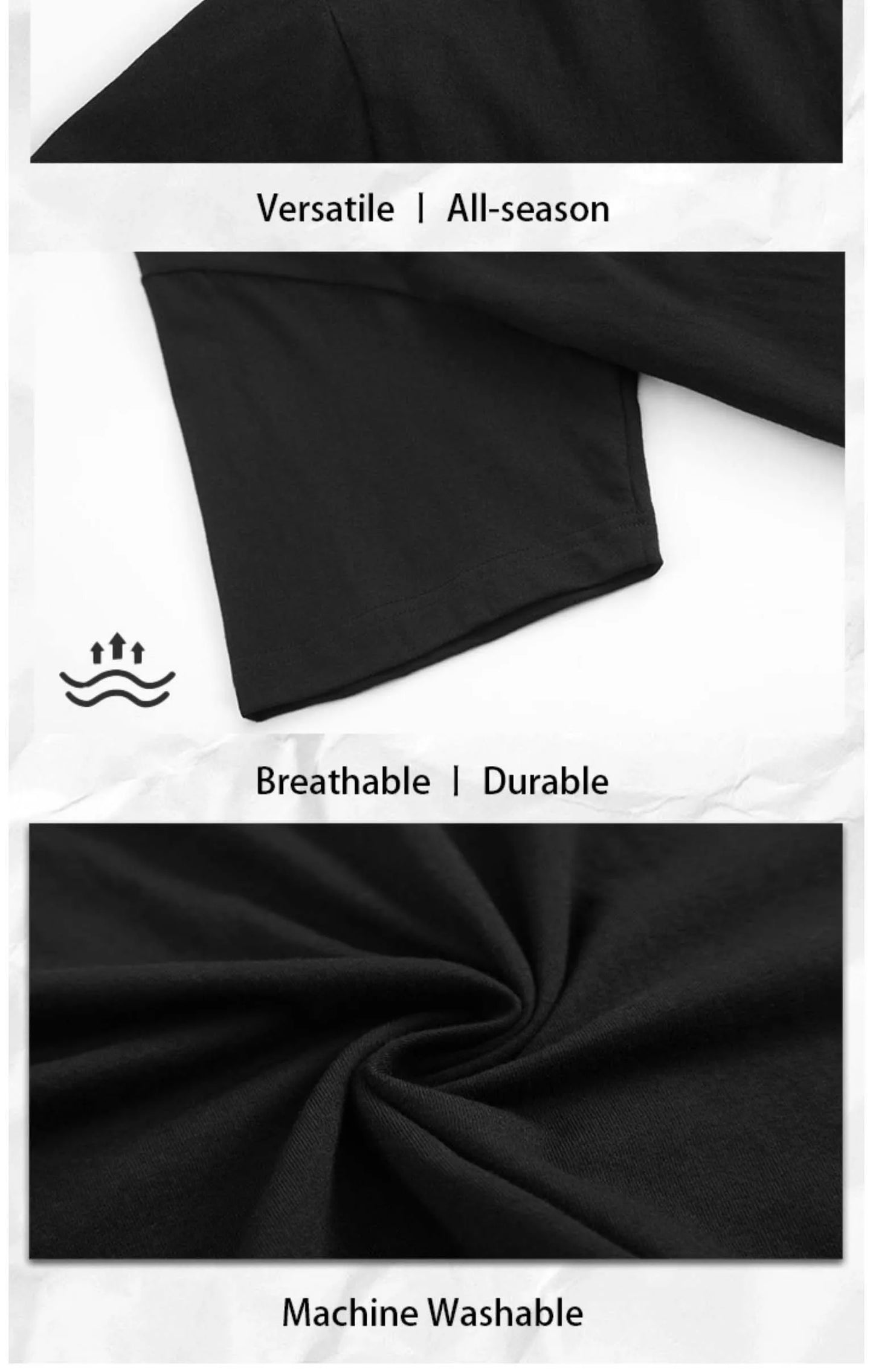 Plus Size Black Short Sleeve T-Shirt with Cross and "He Is Risen!” Print Suitable for Outdoor Leisure Wear in Summer.