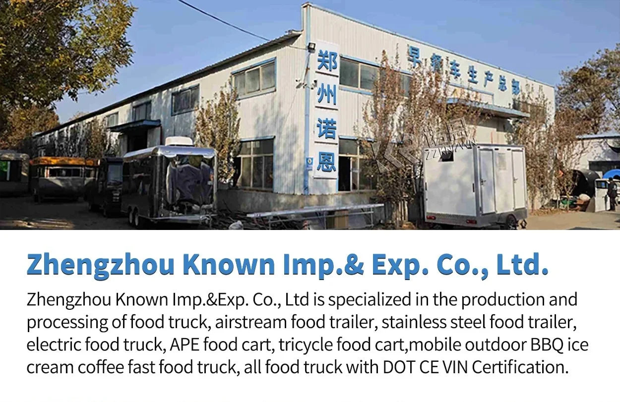 United State Food Truck with Full Kitchen Concession Bbq Food Trailer with Porch Fully Equipped Custom Food Truck