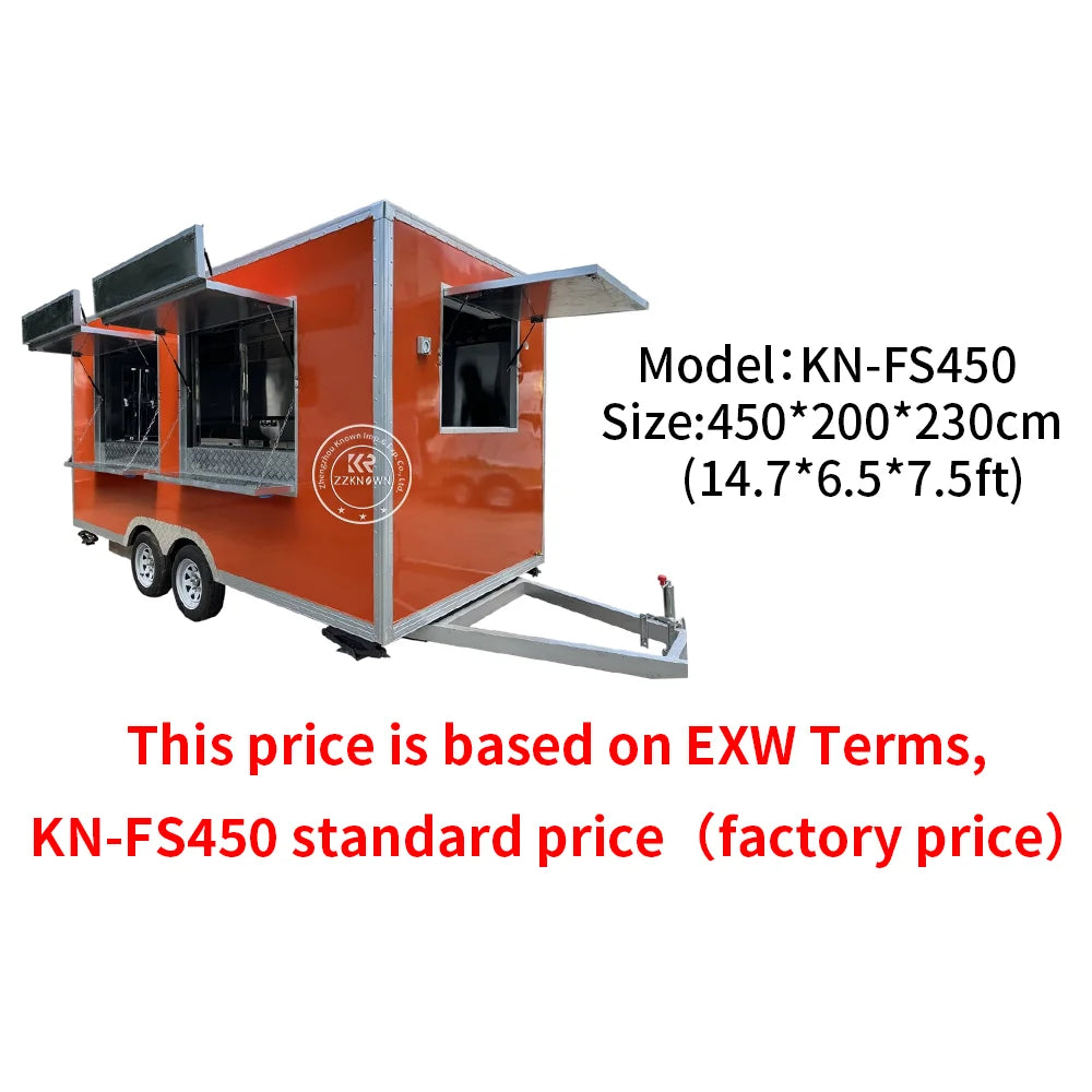 USA Standard Fast Food Truck Mobile Catering Trailer With DOT VIN Concession Food Trailer for Bubble Tea