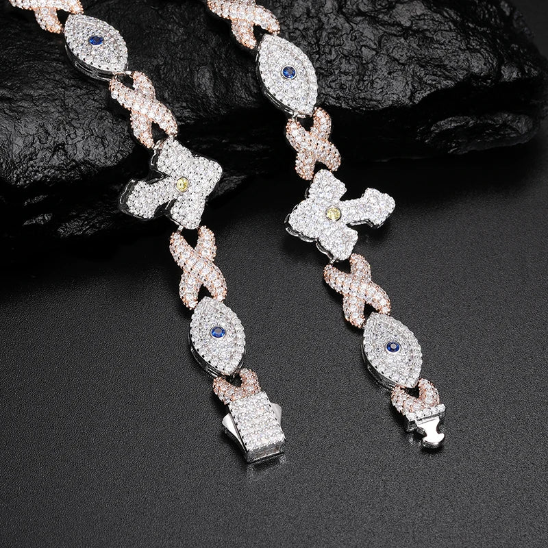 Unisex luxury Moissanite VVS1 Necklace Chain 925 Silver For Women Iced Out Chain Link Necklace Fine Hip Hop Jewelry