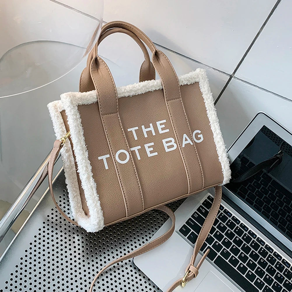 PU Leather Commute Bag Fashion Letter Square Bags Casual Soft for Girls Shopping