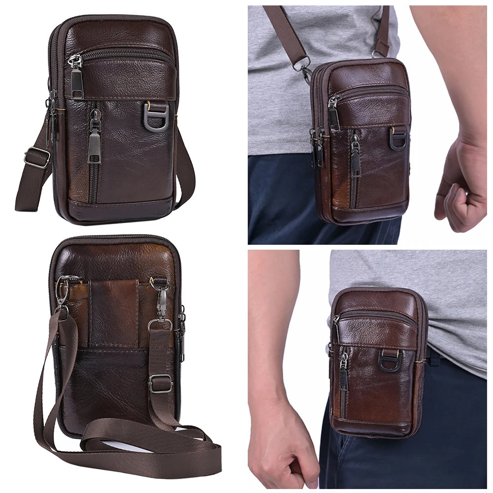Men Stylish Crossbody Bag Waterproof Leather Simple Shoulder Bag Lightweight Fashion Sling Bag Men Daily Sports Bag