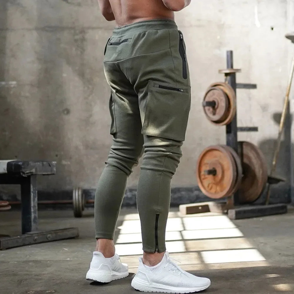 Joggers Sweatpants Men Casual Skinny Pants Multi-pocket Trousers Male Track Pants Gym Fitness Training Bodybuilding Sport Pant
