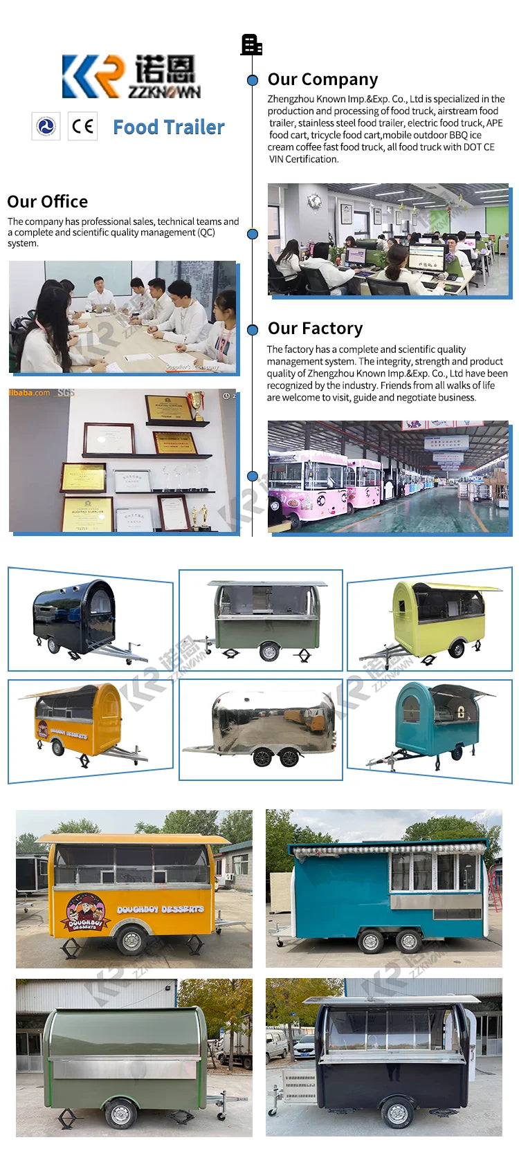 Concession Food Truck Trailer Ice Cream Kiosk Fully Equipped Coffee Snack Shop Store Bbq Restaurant Mobile Kitchen Food Truck