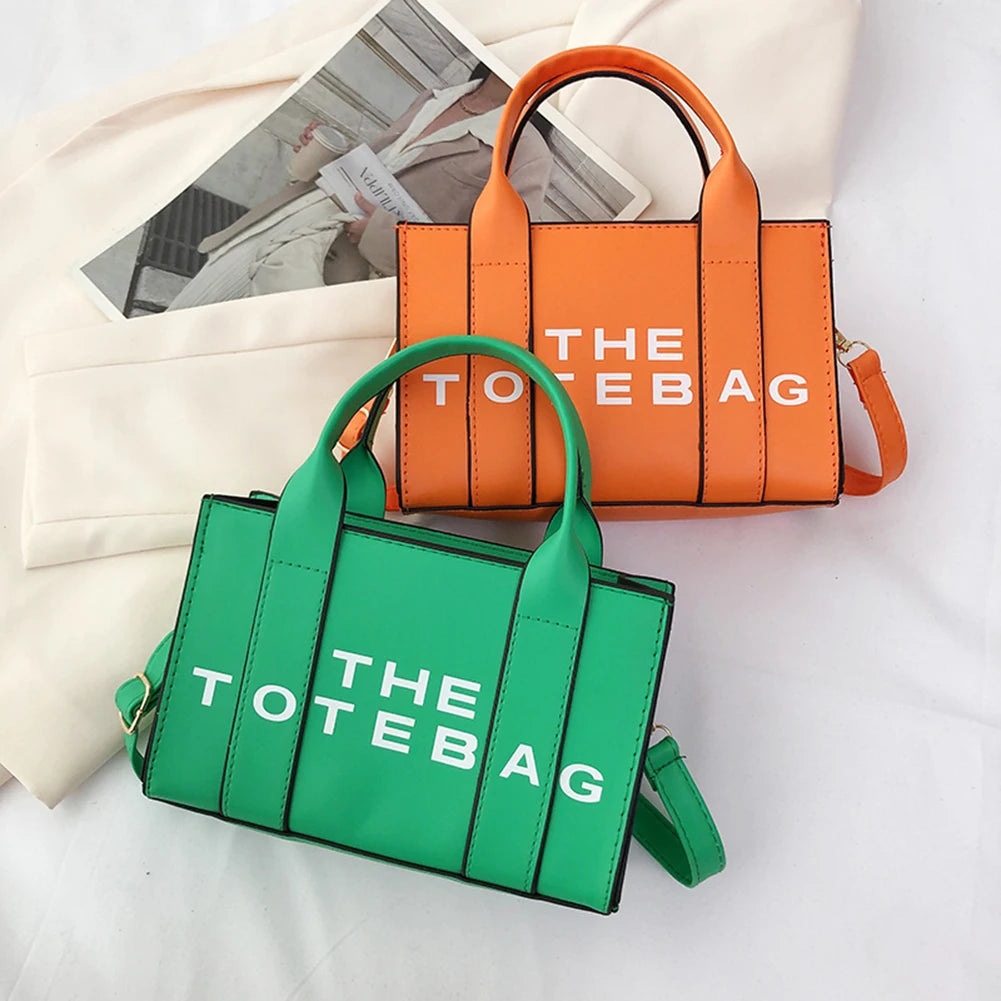 The Small Leather Tote Bag For Women Trendy PU Leather Handbag Casual Simple Adjustable Straps Female Satchel For Work Travel