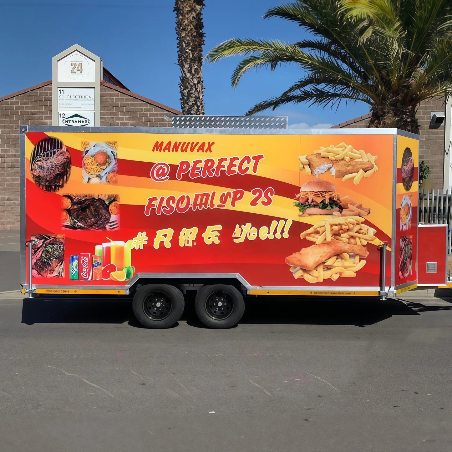 Food Truck Trailer Hot Dog Pizza BBQ Outdoor Food Cart Mobile Food Shop with Full Kitchen Equipment in Sale
