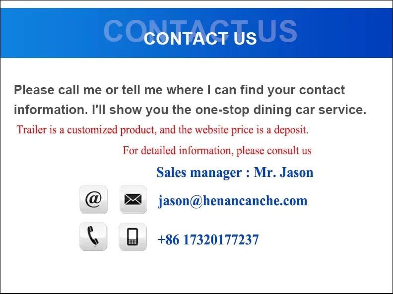 Street Sale use BBQ Food trailer Factory Mobile Pizza Food Truck stainless steel Outdoor Mobile Food Trailer