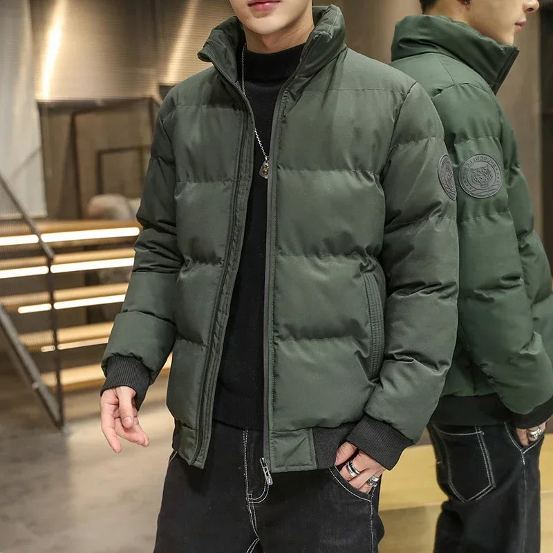 Parkas Man Jackets Cotton-padded Outwear Puffer Jacket Men Warm Coats Thick Fashion Casual Winter Streetwear Men's Clothing Tops
