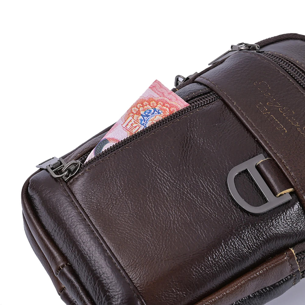 Men Stylish Crossbody Bag Waterproof Leather Simple Shoulder Bag Lightweight Fashion Sling Bag Men Daily Sports Bag