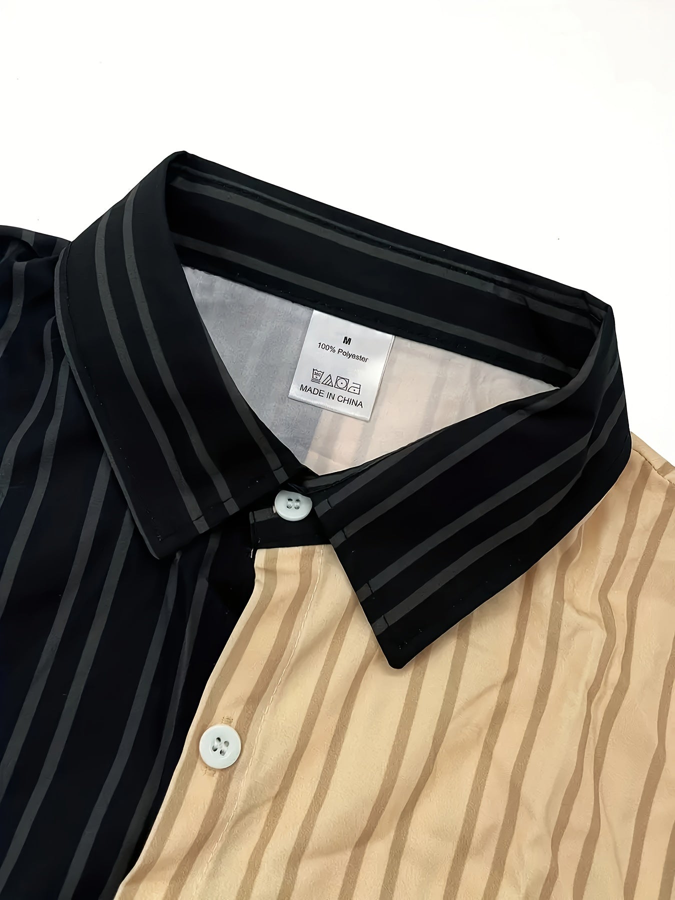 Men's Contrasting Short Sleeve Shirt And Shorts Sets, Polyester Fiber Woven Fashionable Chestand Pockets, Button-up And Lapel Top, Simple Drawstring Elastic Contraction Waistband And Side Pockets Pants, Men's Summer Casual Sp