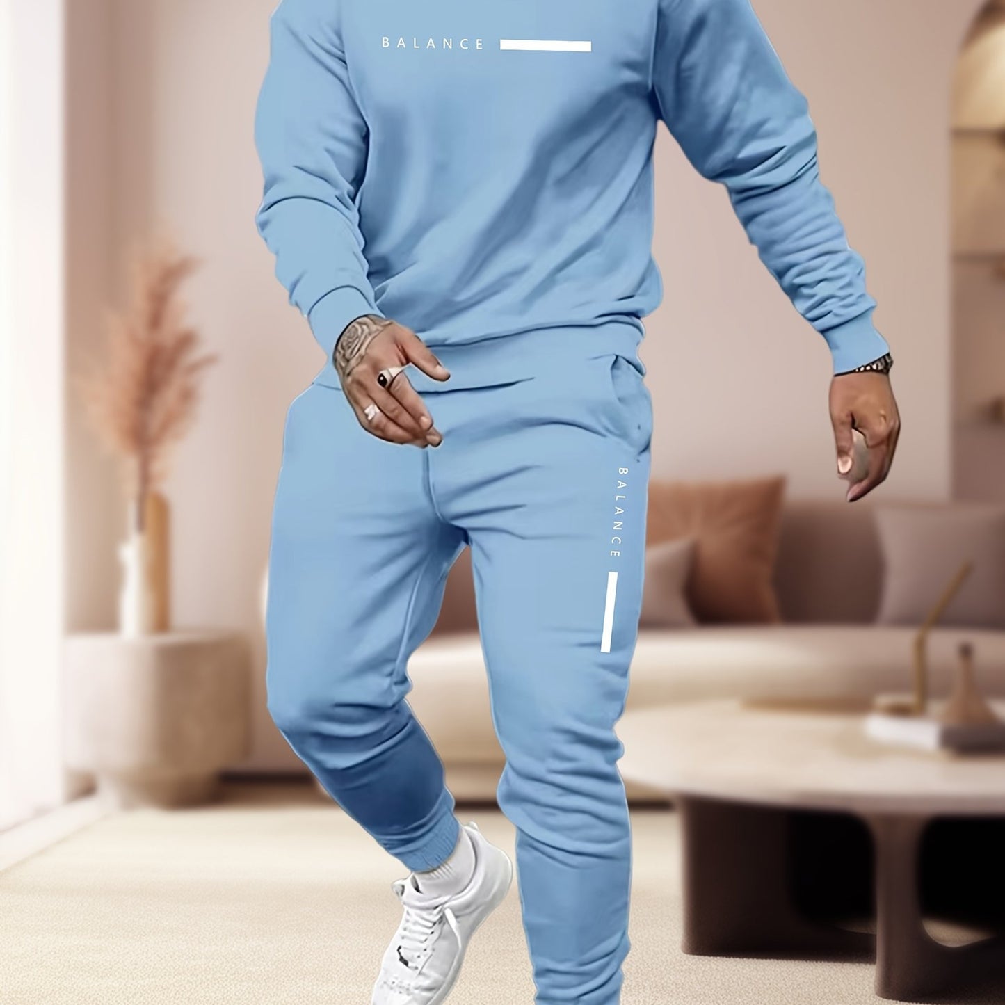 Men's Casual 2pcs Set: Effortless Sophistication Meets Cold-Weather Comfort. Step into the season with this versatile men's autumn/winter set, expertly crafted from a durable cotton-polyester blend that balances comfort, styl