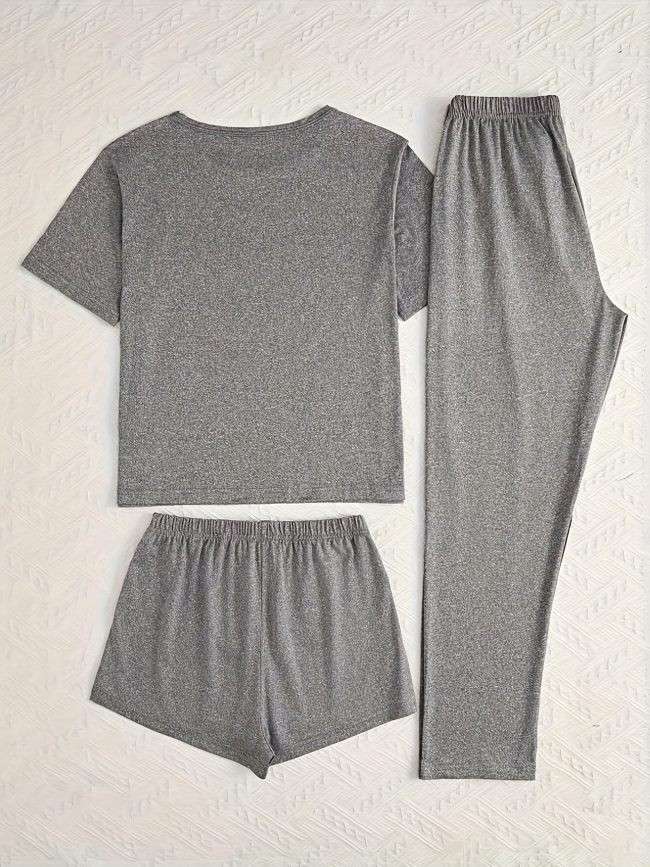 Three-Piece Pajama Set for Women with Calvin Print