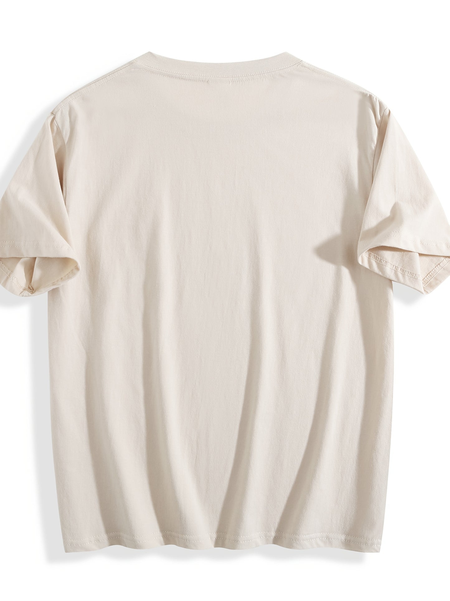 Men'S 180g Pure Cotton Business Casual T - Shirt, Featuring A Bold "Calvin" Print And Badge Design, Round - Neck Short - Sleeves, Versatile For Business, Perfect For Summer Daily Wear, Machine Washable, Suitable For All Seaso