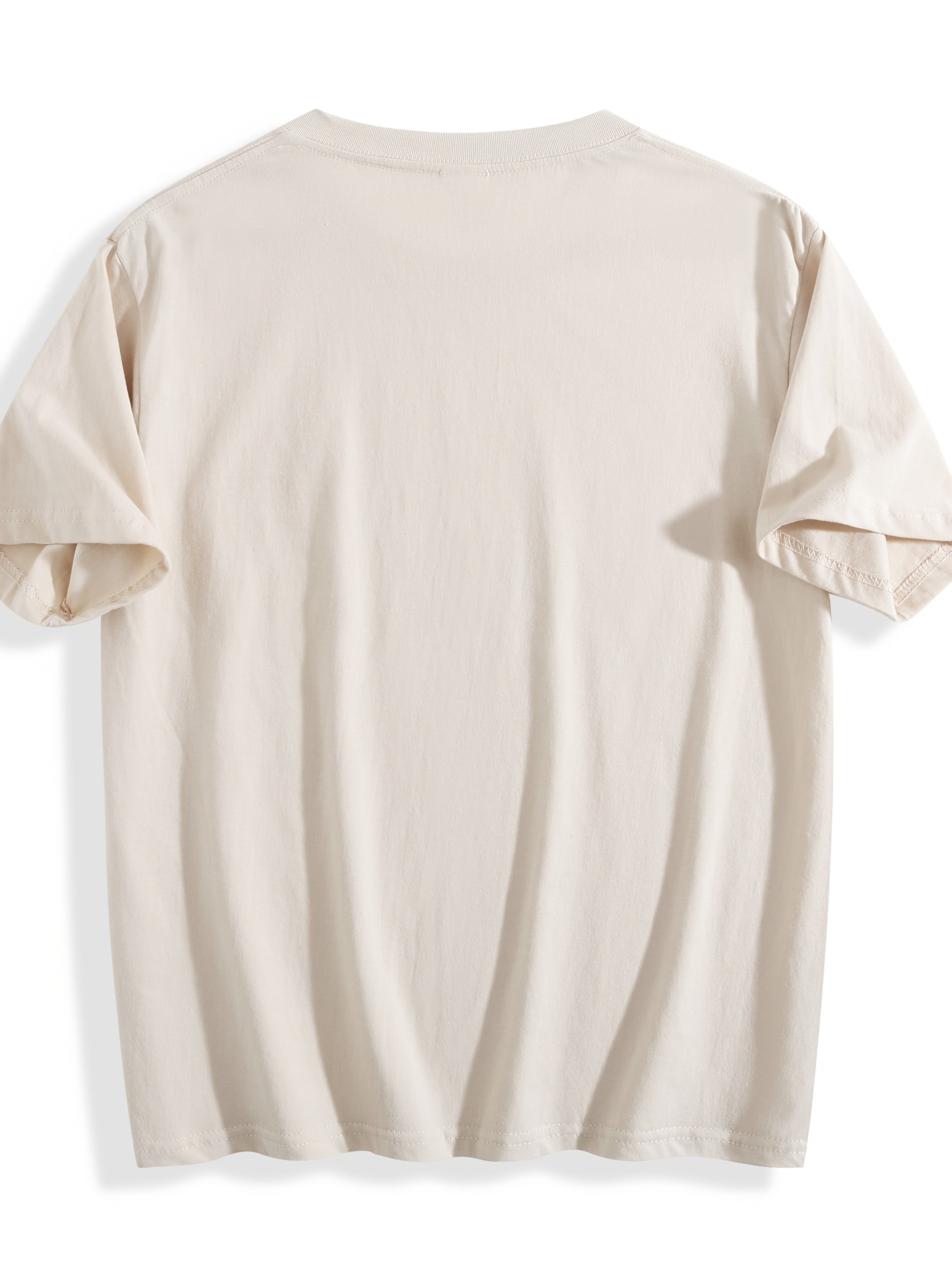 Men'S 180g Pure Cotton Business Casual T - Shirt, Featuring A Bold "Calvin" Print And Badge Design, Round - Neck Short - Sleeves, Versatile For Business, Perfect For Summer Daily Wear, Machine Washable, Suitable For All Seaso