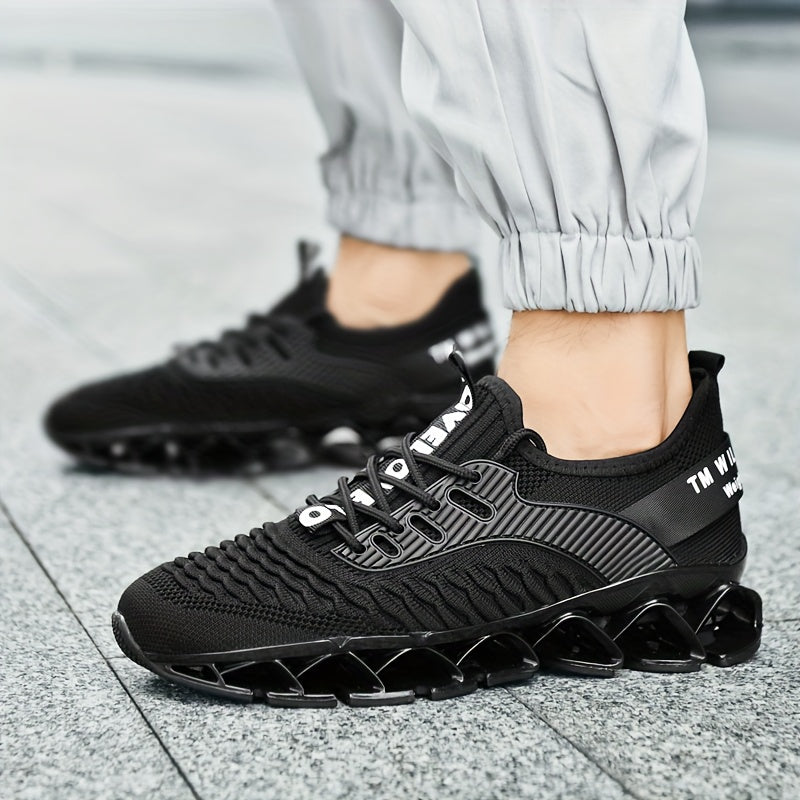 Men's Lightweight Breathable Sports Shoes, Blade Sole Comfortable for Standing Running Shoes, Trendy Multi-functional Sports Leisure Men's Fashion Shoes, Absorbing Cushioning And Low-top Lace-up Design - Durable All-terrain T