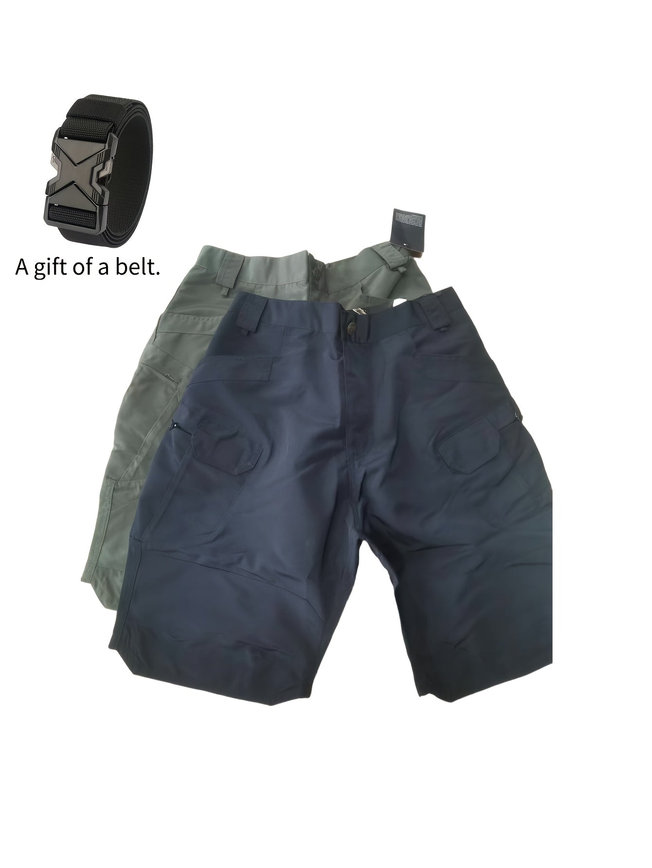 2pcs of Men's Tactical Cargo Shorts, Lightweight, Quick Dry, Breathable, Multi Pocket, - Black & Grey, Great for Hiking & Outdoor Activities, Mountaineering Gear