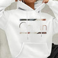 [Cozy Calvin Hoodie] Cozy Polyester Women's "Calvin" Graphic Hoodie | Casual Green Letter Print Pullover with Drawstrings, Long Sleeves, and Front Pocket