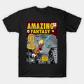 Men's Vintage-Inspired Calvin and Hobbes Parody T-Shirt - 100% Cotton, Round Neck, Short Sleeve with Amazing Fantasy II Print, High-Elasticity Fabric, Non-Transparent, All-Season Wear, Vintage T Shirts