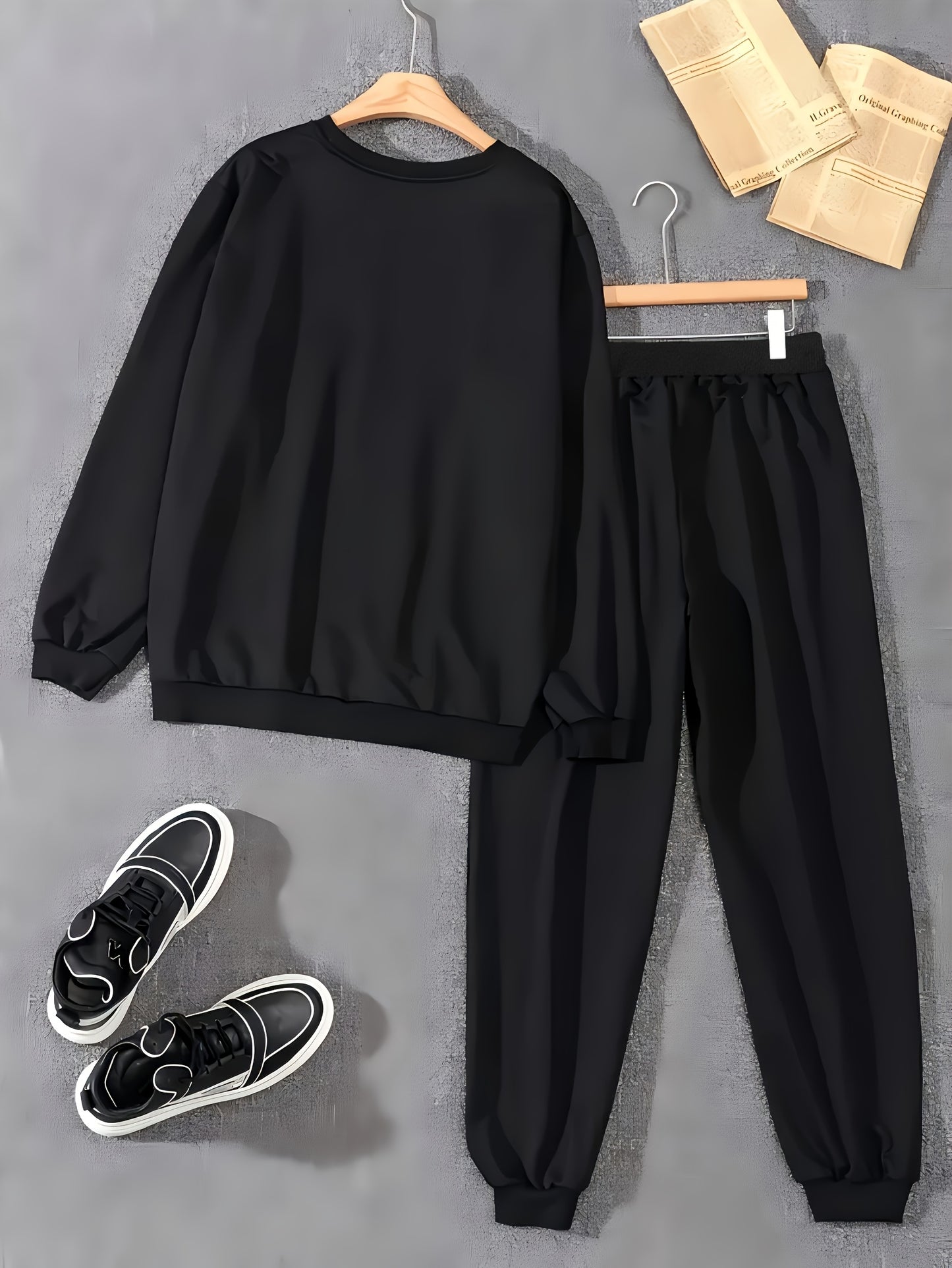 Men's Casual 2pcs Set: Effortless Sophistication Meets Cold-Weather Comfort. Step into the season with this versatile men's autumn/winter set, expertly crafted from a durable cotton-polyester blend that balances comfort, styl