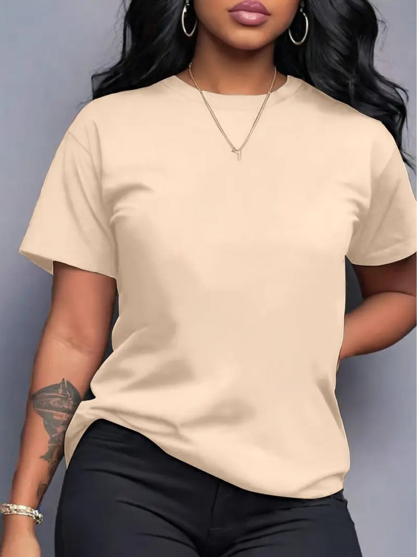 Casual Fashion Summer Two-Piece Fun C- Calvin Printed T-shirt Shorts Ladies Two-Piece Set Exercise Yoga Set Lightweight& Breathable Comfort