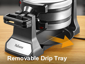 Belgian Waffle Maker, Classic Rotating Waffle Iron with Nonstick Plates, Removable Drip Tray and Cool Touch Handles, Double Flip