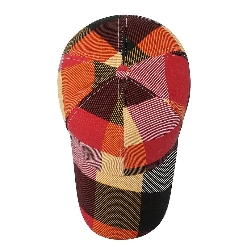 Stylish Large Square Sun Hat for Both Men And Women, Wind-Resistant, Vibrant, Fashionable Yet Casual, Suitable for Outdoor Activities, Breathable, Featuring a Grid Design, Striped And Patterned Baseball Cap, Quick-Drying for