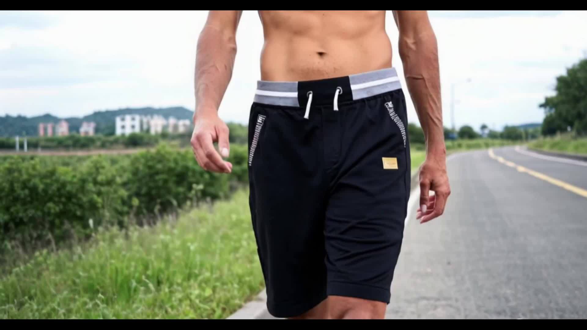 Men's 2-in-1 Look Spliced Casual Shorts with Drawstring Waist, Label Patch, Summer Short Straight-Leg Beach Casual Sport Daily Knee-Length Pants