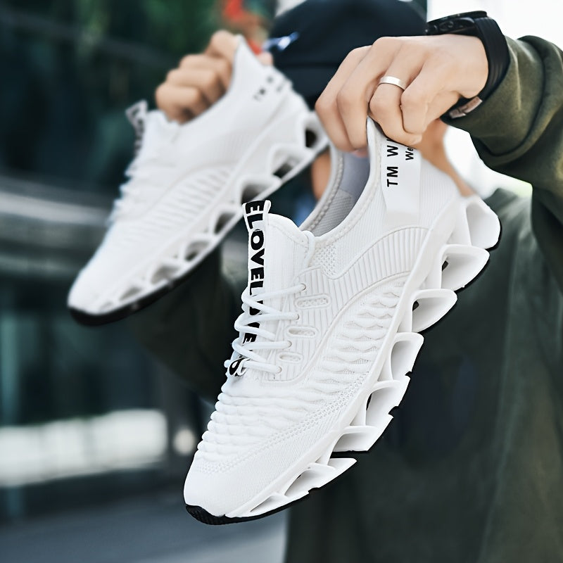 Men's Lightweight Breathable Sports Shoes, Blade Sole Comfortable for Standing Running Shoes, Trendy Multi-functional Sports Leisure Men's Fashion Shoes, Absorbing Cushioning And Low-top Lace-up Design - Durable All-terrain T