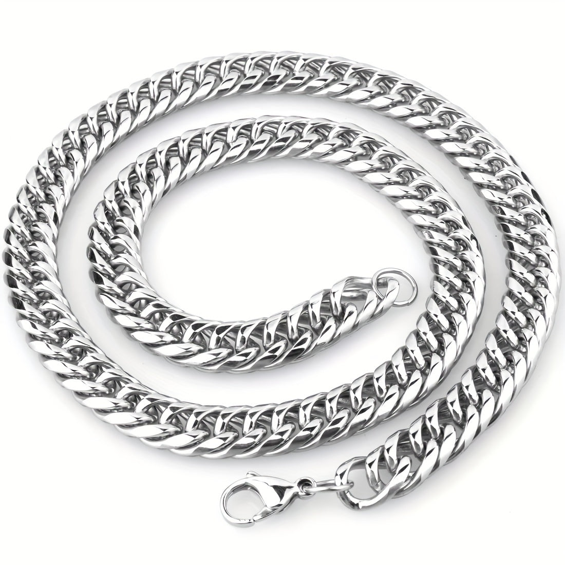 19mm Thick Heavy Duty Stainless Steel Mens Cuban Curb Chain Necklace - High Quality Necklace for Men - Strong, Durable, and Stylish Jewelry for Everyday Wear