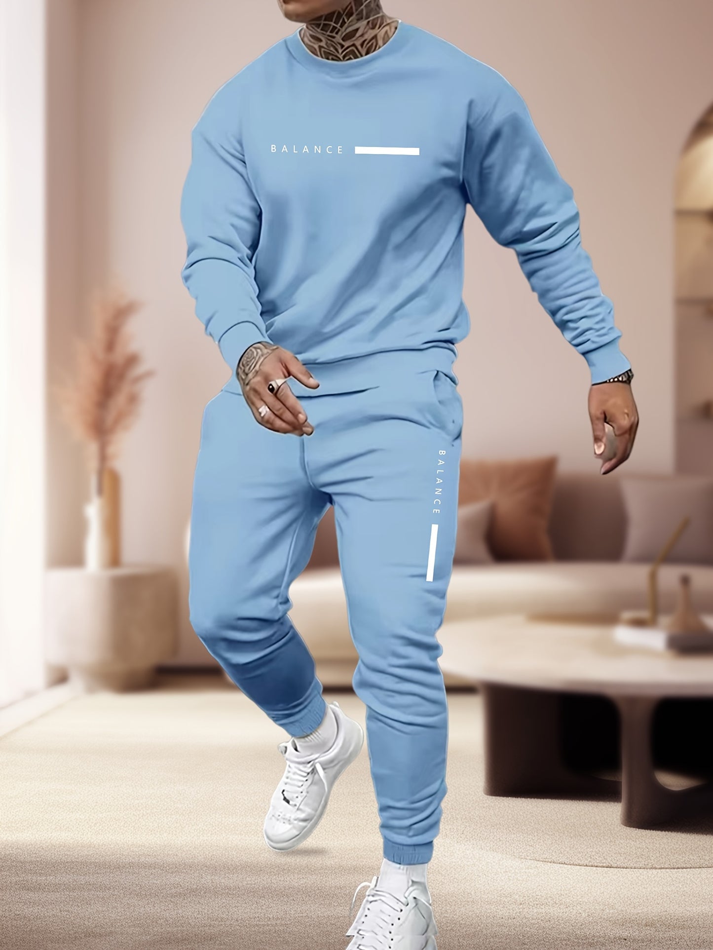 Men's Casual 2pcs Set: Effortless Sophistication Meets Cold-Weather Comfort. Step into the season with this versatile men's autumn/winter set, expertly crafted from a durable cotton-polyester blend that balances comfort, styl