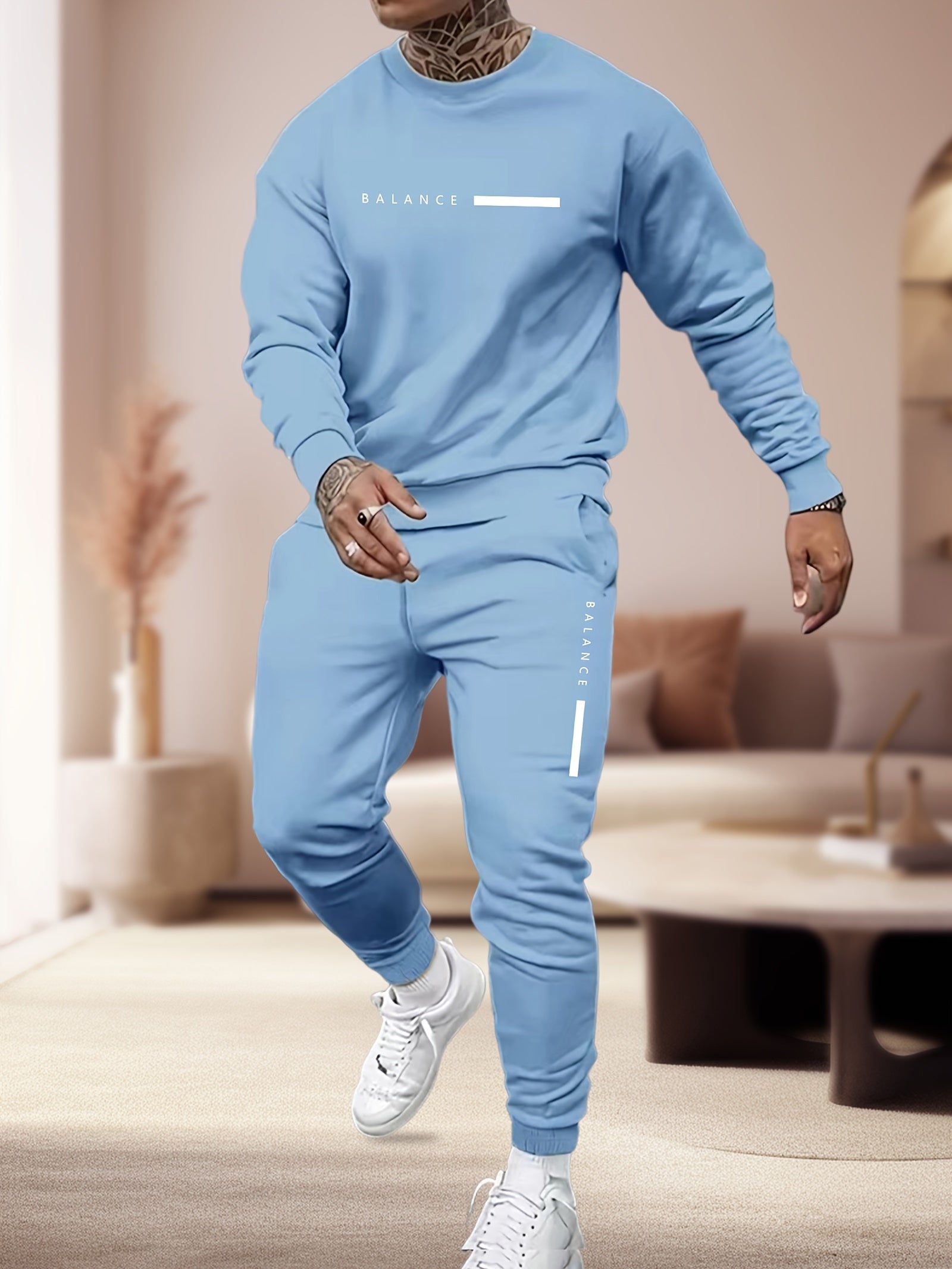 Men's Casual 2pcs Set: Effortless Sophistication Meets Cold-Weather Comfort. Step into the season with this versatile men's autumn/winter set, expertly crafted from a durable cotton-polyester blend that balances comfort, styl