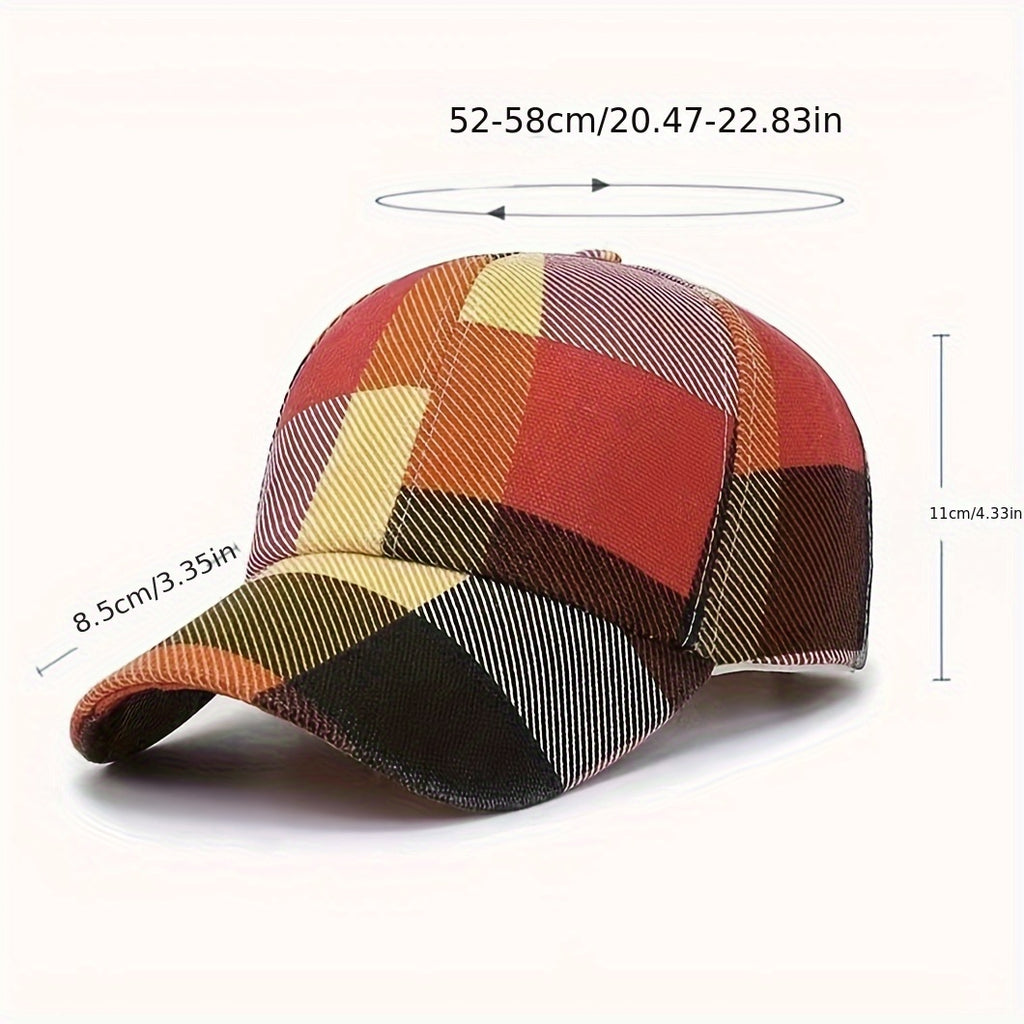 Stylish Large Square Sun Hat for Both Men And Women, Wind-Resistant, Vibrant, Fashionable Yet Casual, Suitable for Outdoor Activities, Breathable, Featuring a Grid Design, Striped And Patterned Baseball Cap, Quick-Drying for