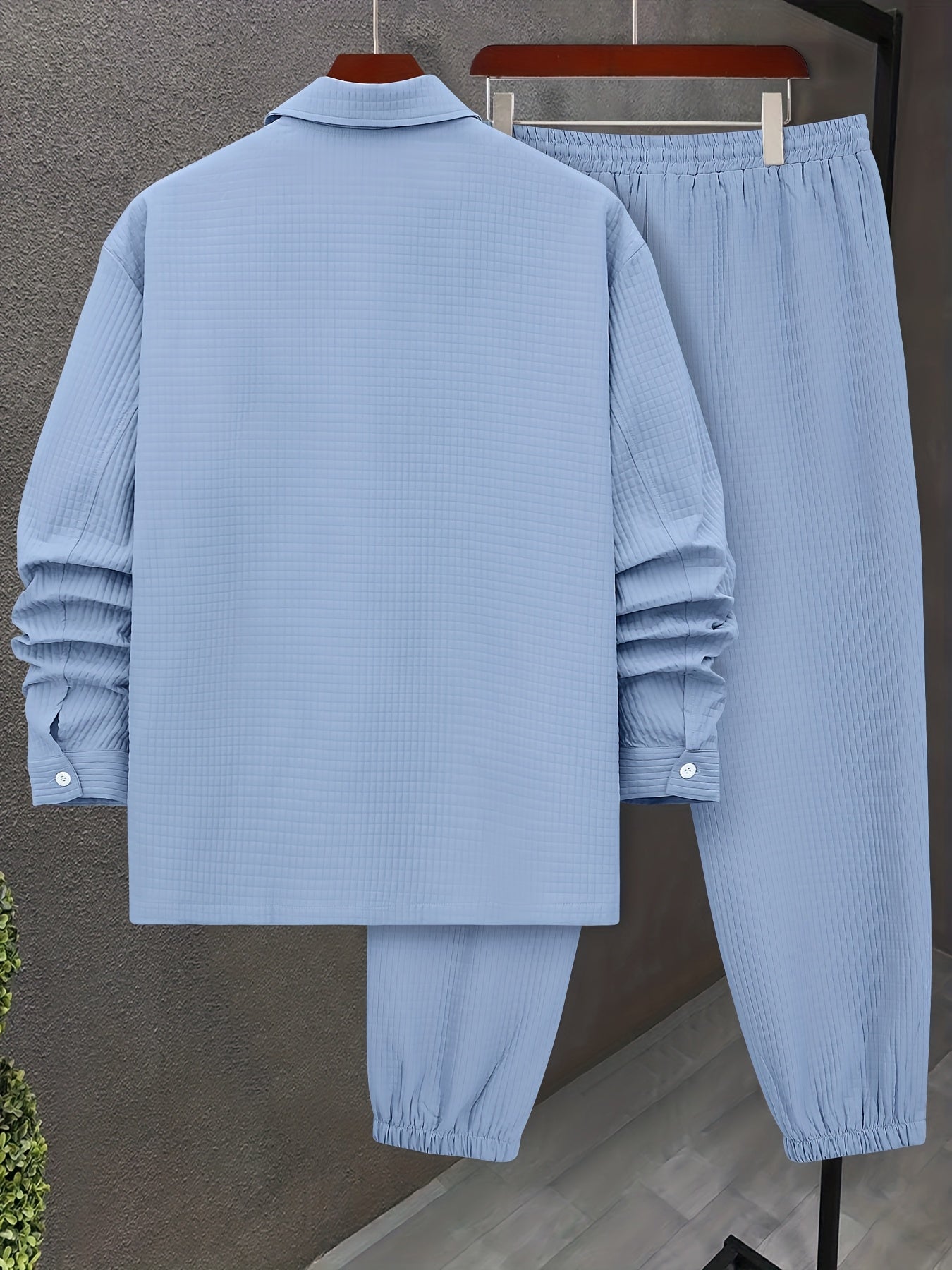 Large Size Men's Casual Set, PLUS SIZE Effortless Sophistication Meets Cold-Weather Comfort. Step into the season with this versatile men's autumn/winter outfit, expertly crafted from a durable cotton blend that balances comf