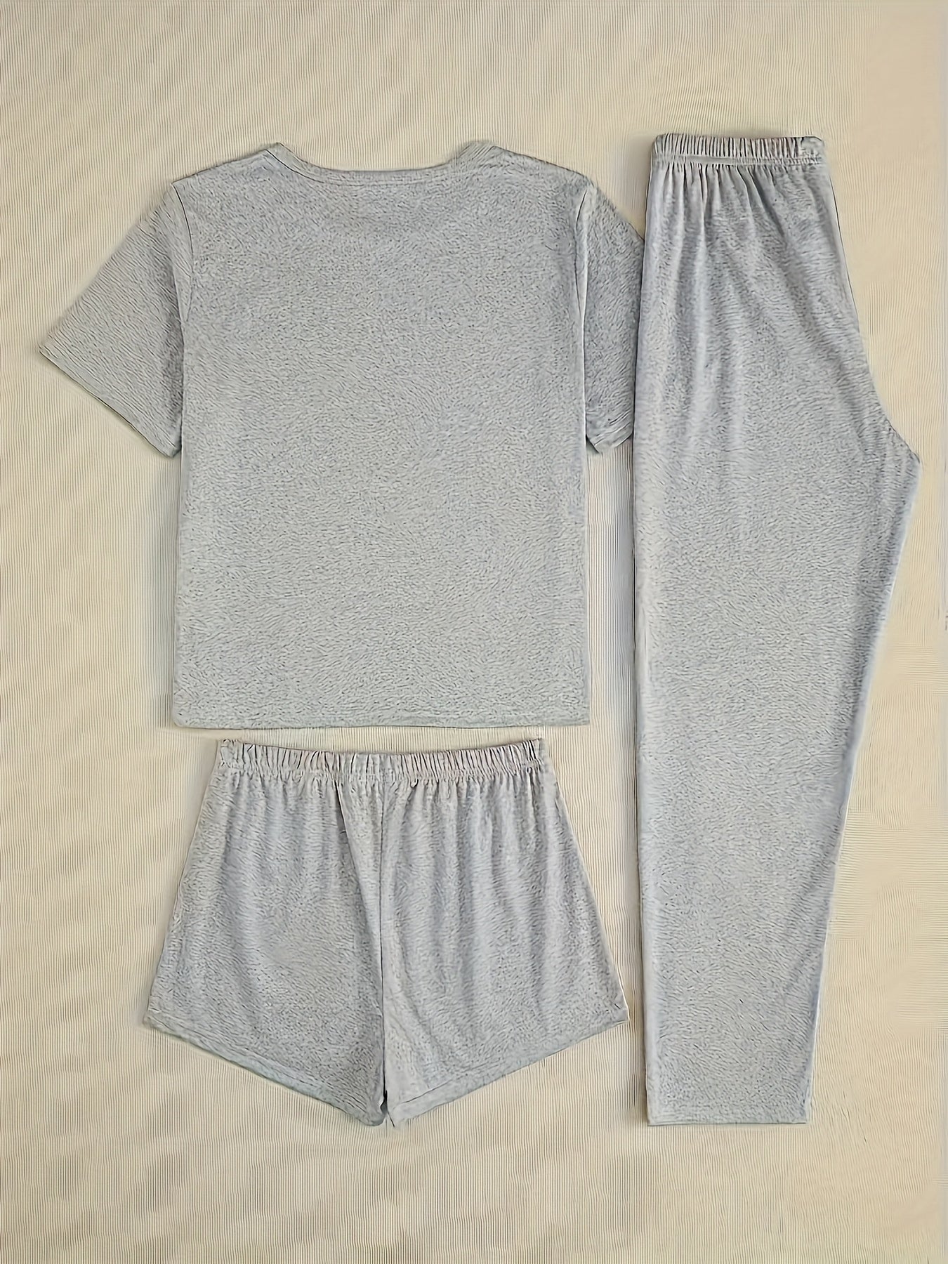 Three-Piece Pajama Set for Women with Calvin Print