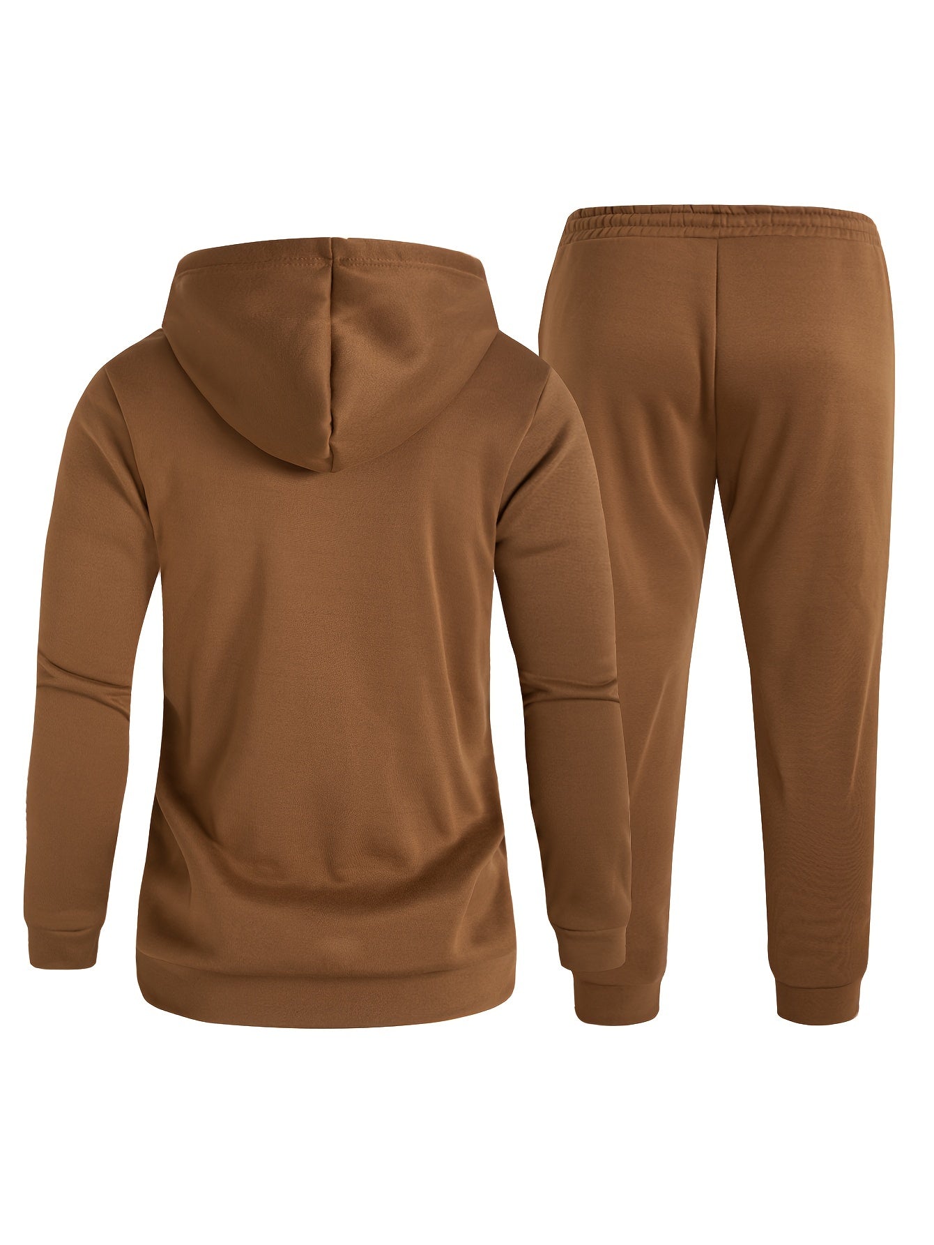 Paris Print, Men's 2Pcs Outfits, Casual Hoodies Long Sleeve Pullover Hooded Sweatshirt And Sweatpants Joggers Set For Spring Fall, Men's Clothing