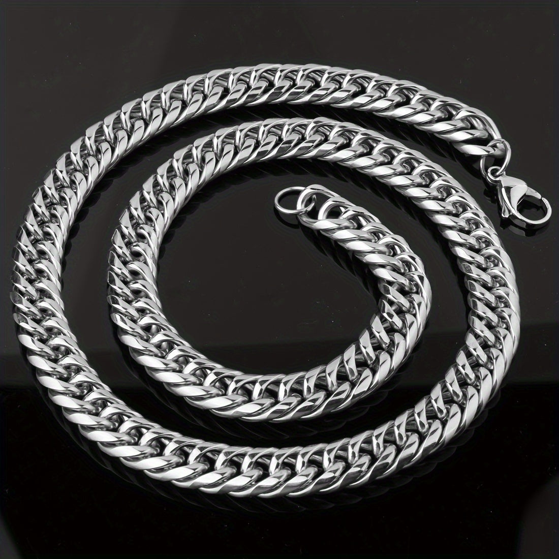 19mm Thick Heavy Duty Stainless Steel Mens Cuban Curb Chain Necklace - High Quality Necklace for Men - Strong, Durable, and Stylish Jewelry for Everyday Wear