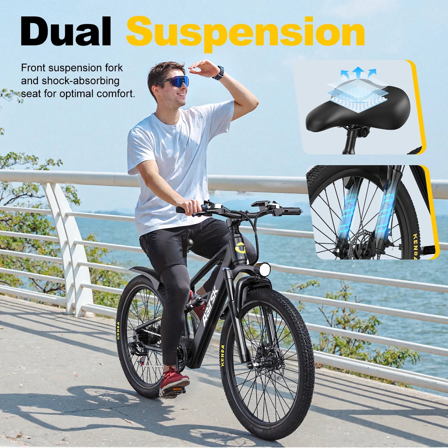 Aairsk Wholezale Moped Style Fast Electric City Bike Pedal Assist Motor Ebike 26"13AH Battery Adult Mountain Ebike