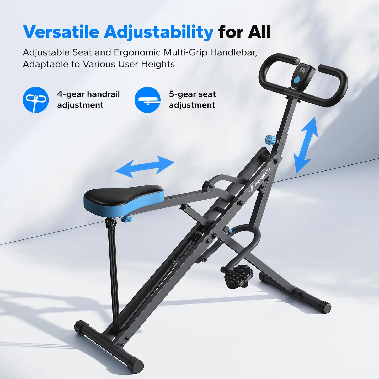 MERACH Squat Machine 2in1 Squat Rowing Machine. Foldable Exercise Equipment Glute Trainer Machine Glutes Leg Home Fit