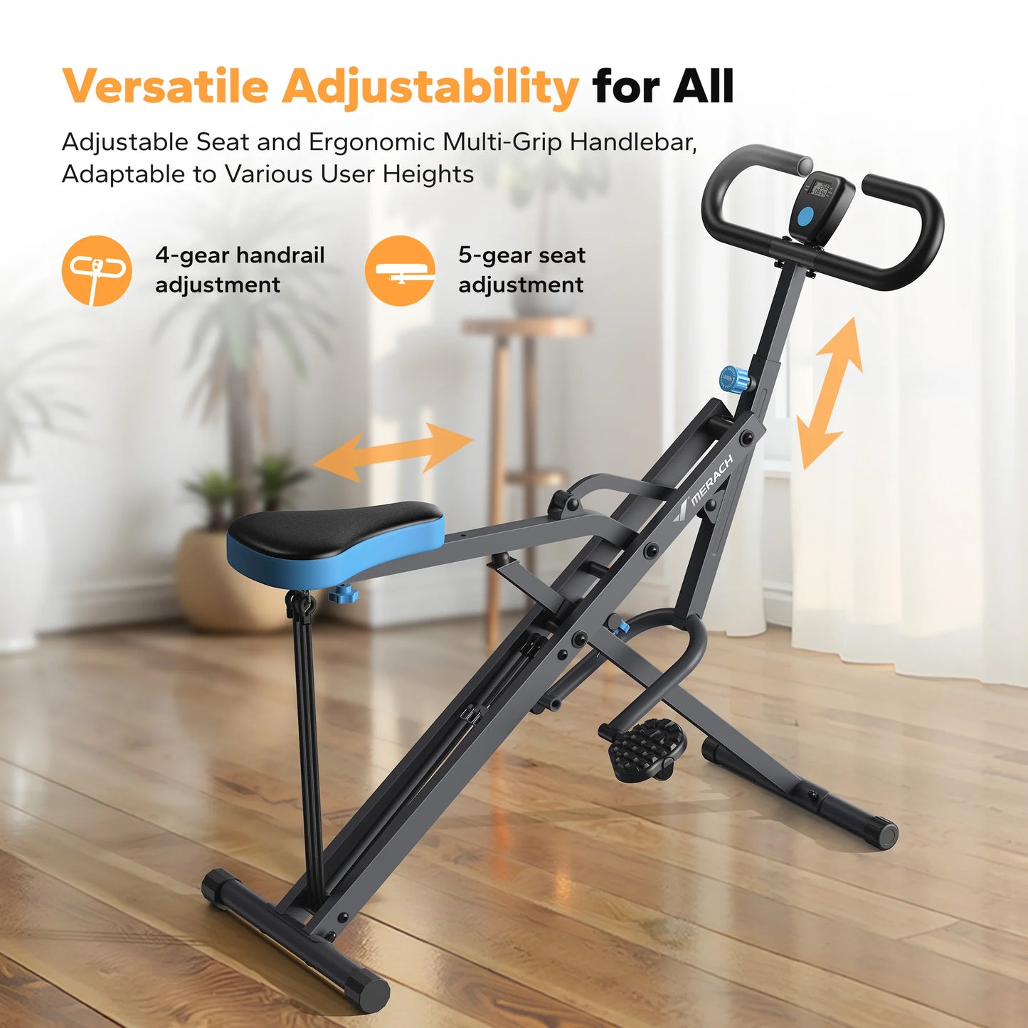 MERACH Squat Machine 2in1 Squat Rowing Machine. Foldable Exercise Equipment Glute Trainer Machine Glutes Leg Home Fit