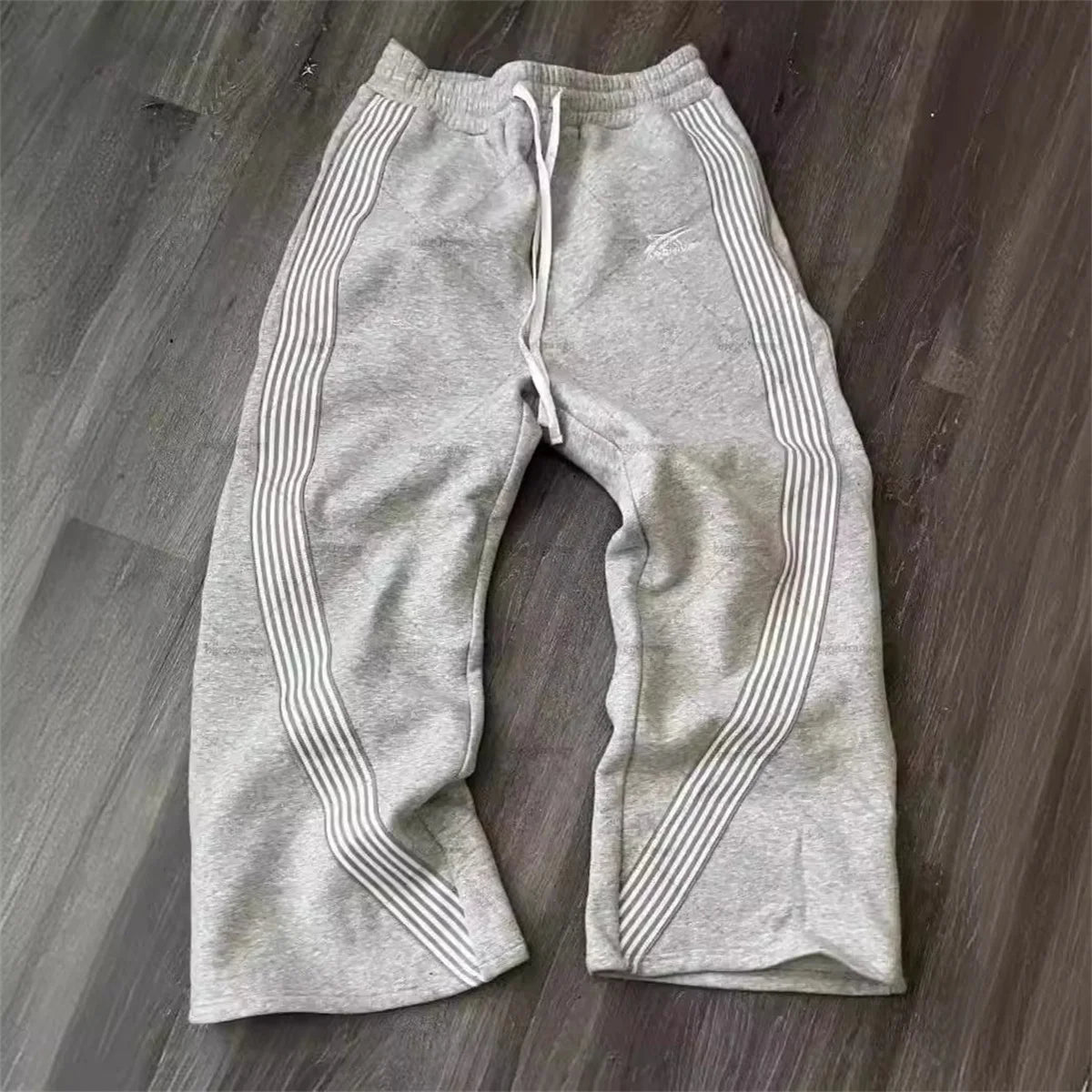 Y2k Embroidered Black Gray Casual Pants Men's Women's Premium Blended Material