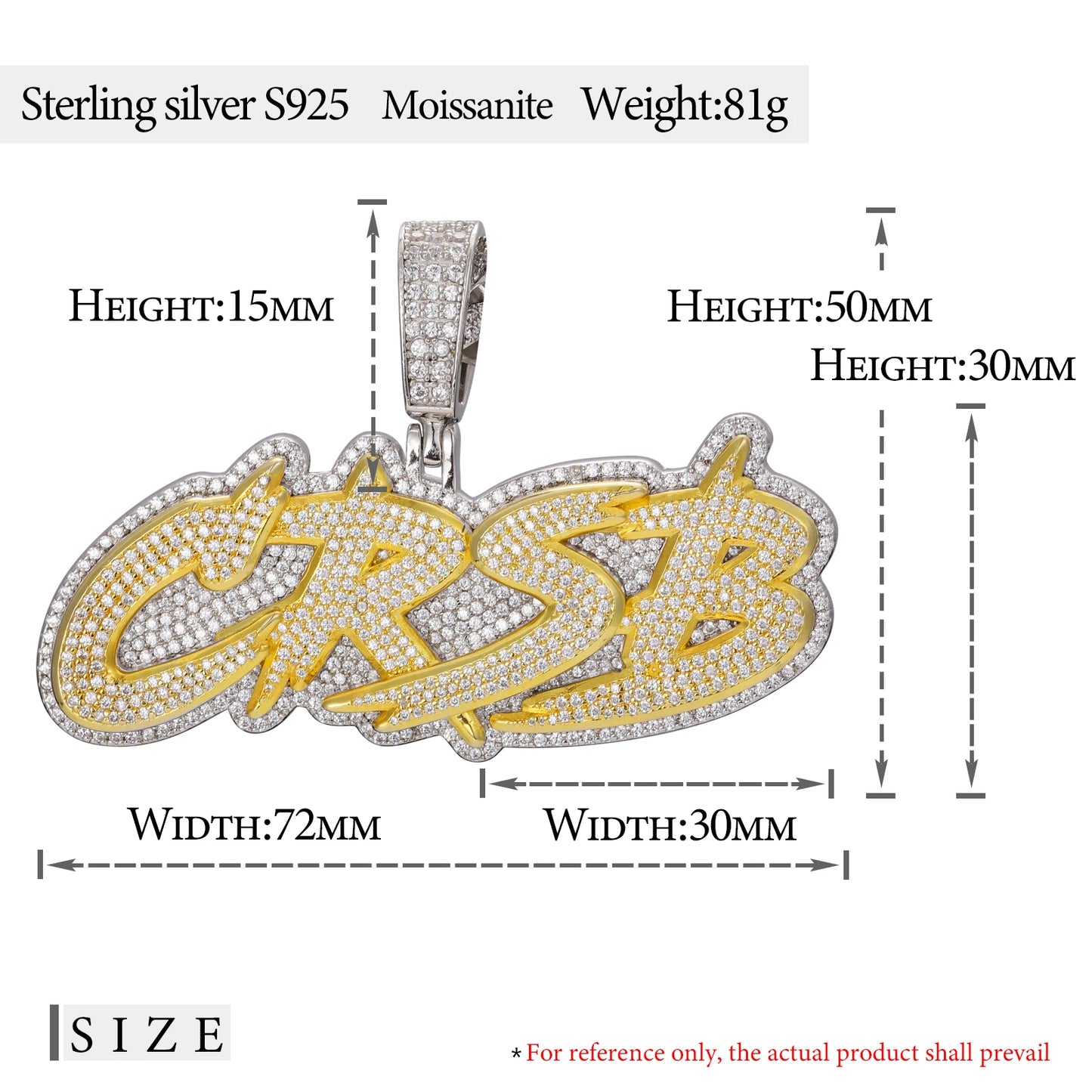 High Quality Styles Letter Pendant Silver 925 Moissanite Iced Out Custom Name Necklace For Men Hip Hop Jewelry Gifts