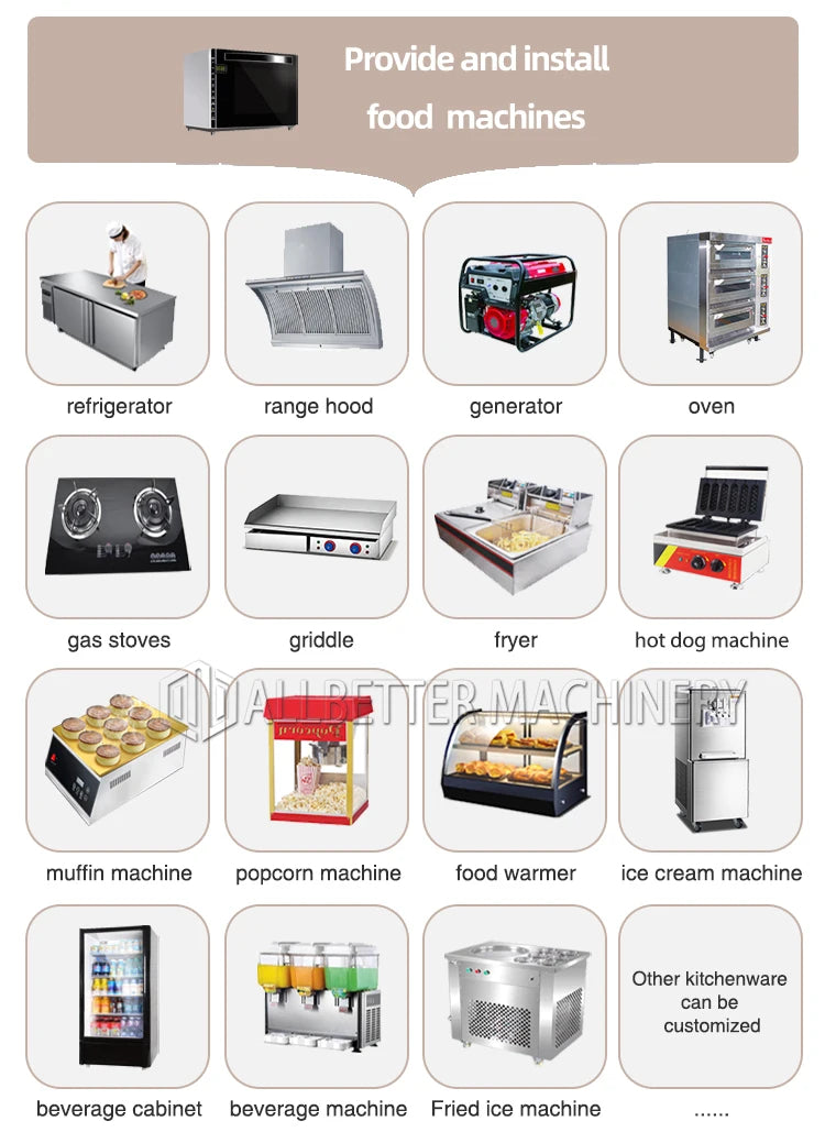 Allbetter Fully Equipment Mobile Food Truck New Design Fast Crepe Hot Dog Food Carts CE Concession Mobile Kitchen Food Trailer