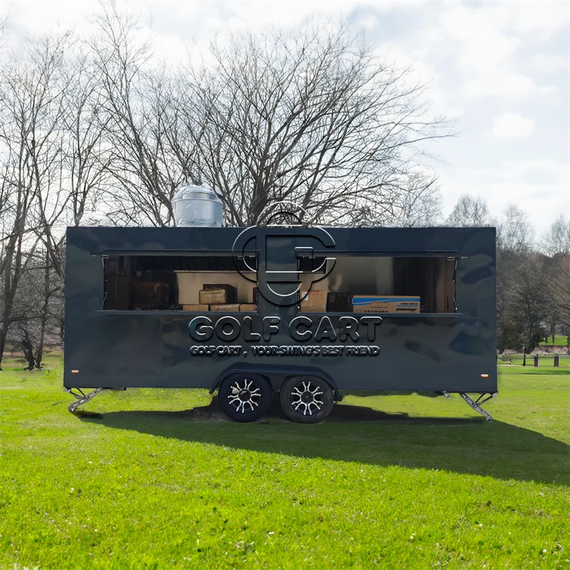 United State Food  Truck with Full Kitchen Concession Bbq Food Trailer with Porch Fully Equipped Custom Food Truck