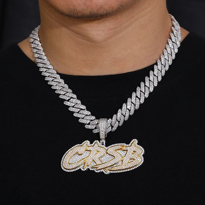High Quality Styles Letter Pendant Silver 925 Moissanite Iced Out Custom Name Necklace For Men Hip Hop Jewelry Gifts