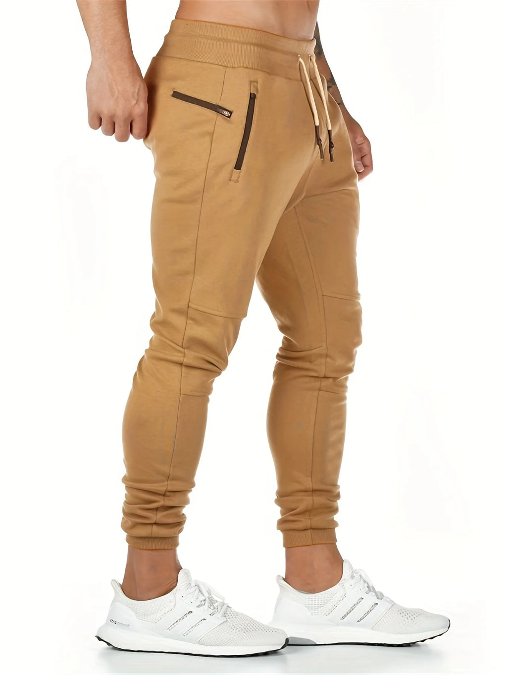 2026 Plus Size Men Gym Jogger Pants Breathable Hiking Jogging Runing Stretch Exercise Running Sweatpants Zipper Pocket Pants