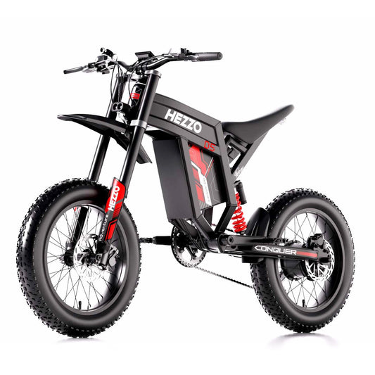 HEZZO D5 Ebike 3000W 60V Electric Bicycle Full Suspension Removable 30Ah Moped 20Inch Fat Electric Dirt Bike US EU Warehouse