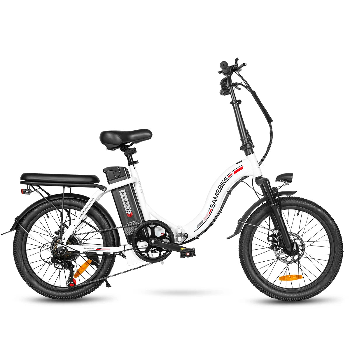 350W Powerful Rear Hub Motor 36V Lithium Battery 7 Speed Electric Folding City Moped Style Bike Steel Frame One Year Warranty