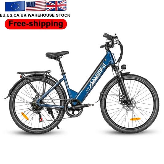 Poland Warehouse 26inch Moped With Pedal Waterproof Steel 250W Electric City Bicycle Hybrid Ebike